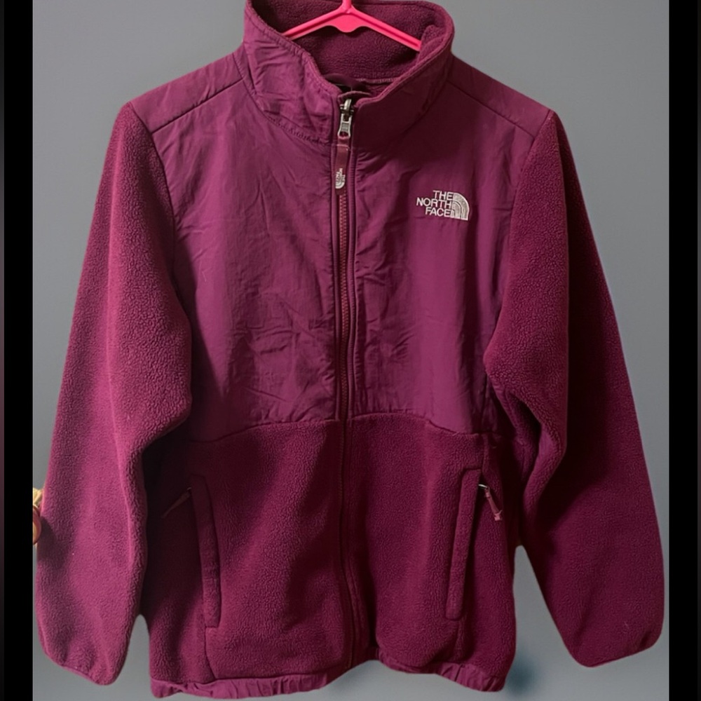 The North Face X-Large Youth Retro Denali Jacket Pink Purple Full Zip Pocket Zip
